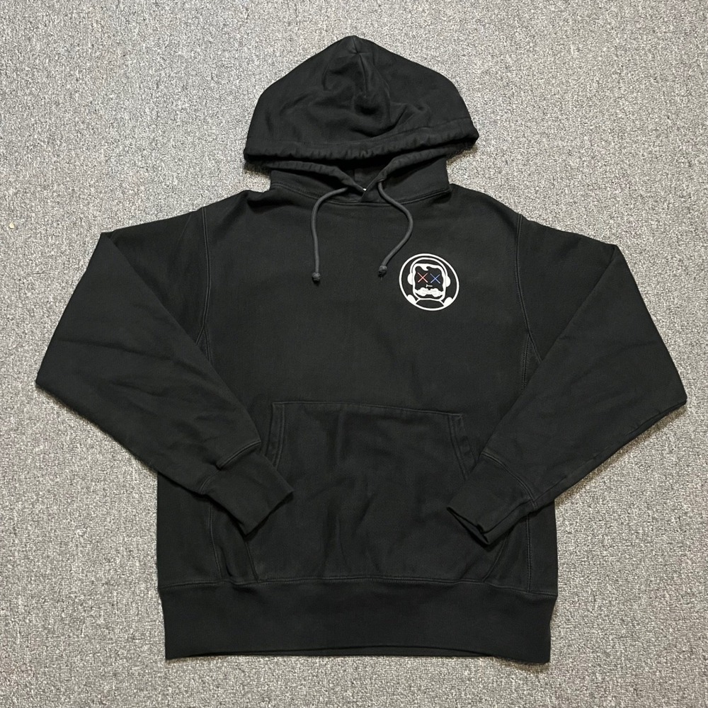 Vintage Champion Reverse Weave Black‎ Graphic Hoodie Sweatshirt Mens Medium